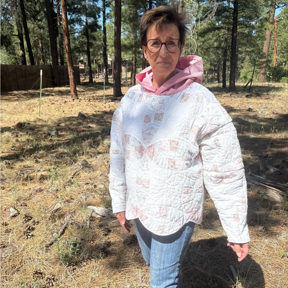 Quilted Jacket with Pink Corduroy Hood - Picture 5 of 6